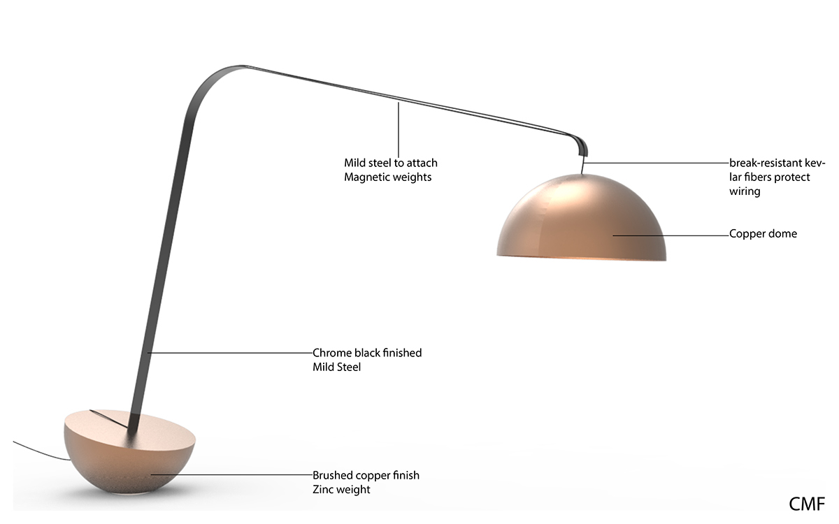 balance centreofgravity desklamp table lamp copper lamp