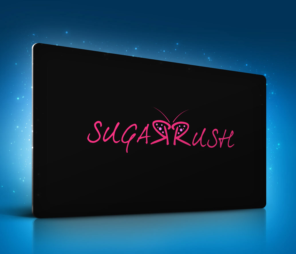 sugar rush cupcake  brand  logo  web pink butterfly