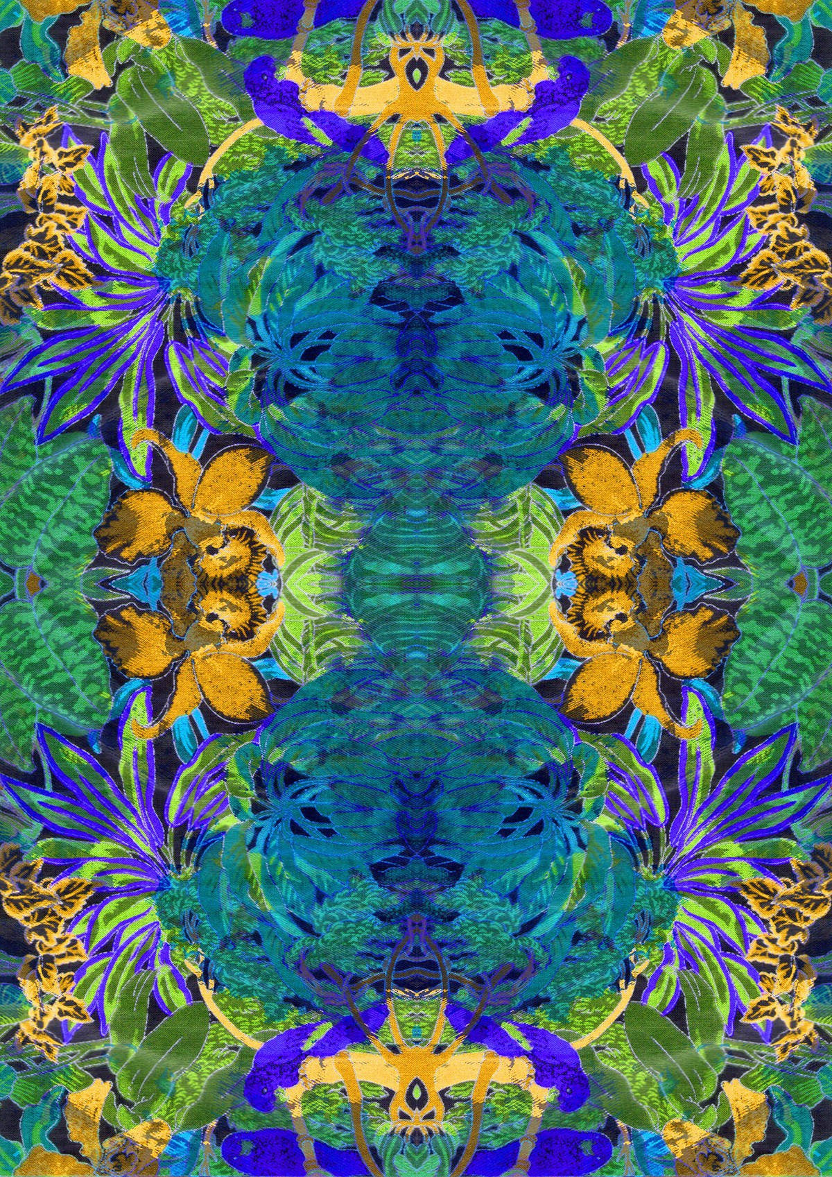 pattern floral botanical fabric scan texture flower jungle publication Colourful 