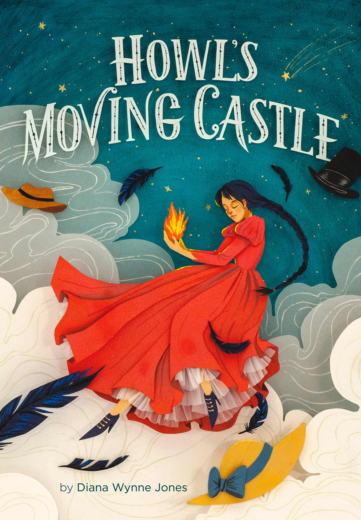 book cover howl's moving castle ILLUSTRATION  paper art Paper Illustration