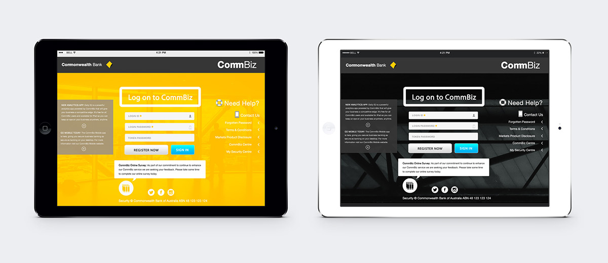 ui design concept design commonwealth bank commbank redesign Website Design Website web interface banking