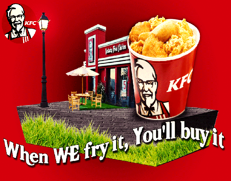 adobe photoshop graphic design manipulation 3D KFC Food  chicken