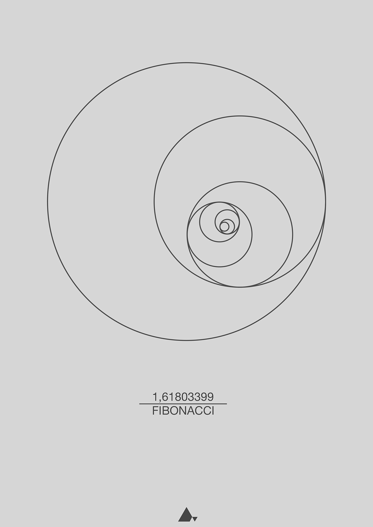 art geometry math Fibonacci minimal print