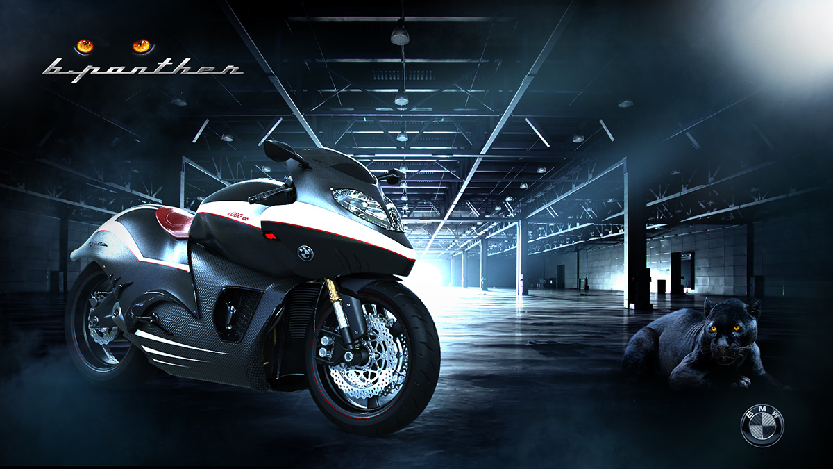 Motorcylcle  BMW moto B.Panther pantera negra concept car design moto design BMW Design product industrial