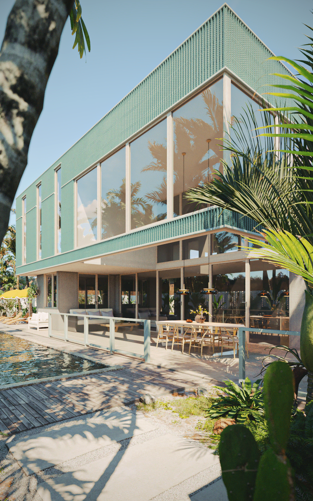 house 3D architecture archviz 3ds max corona visualization modern exterior Render