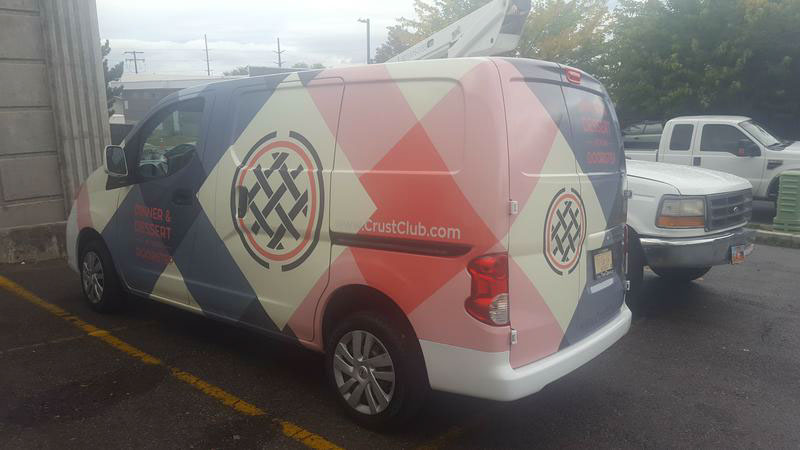 Crust Club Van Wrap Vehicle Wrap Proof mock up Wrap Print delivery van