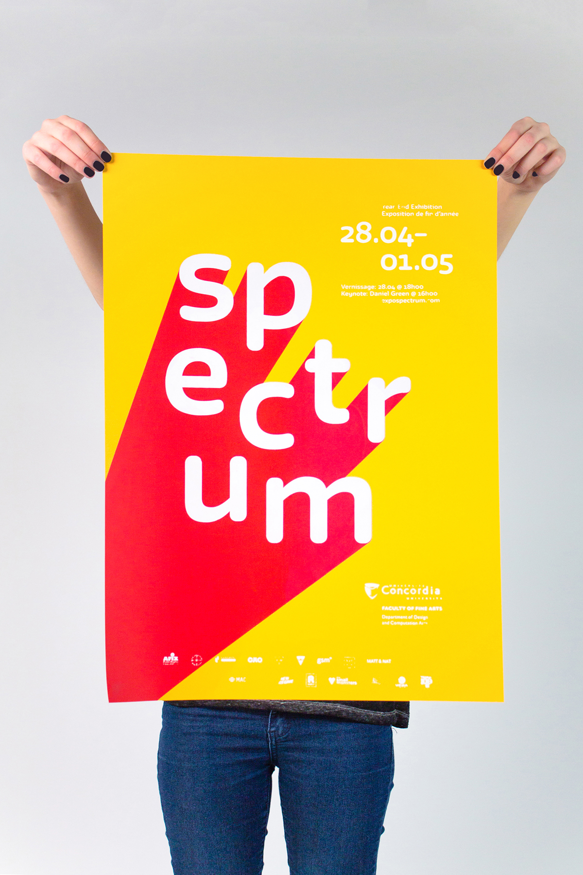 spectrum Catalogue catalog gradient gradients Screenprinting silkscreen book poster print Colourful  pins totes Exhibition 