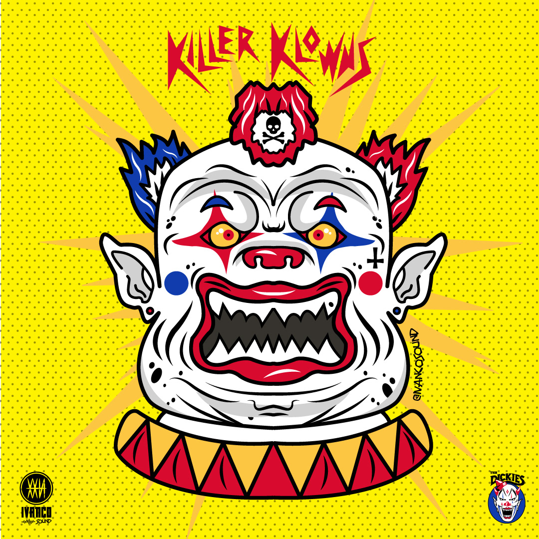 Character design  Digital Art  ilustracion killer klowns stickers vector