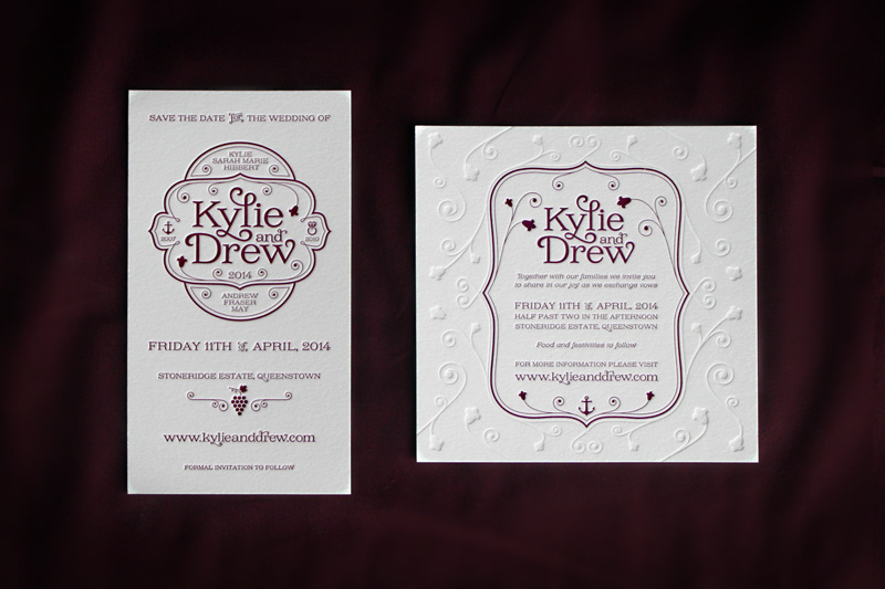 letterpress wedding stationery Invitation wedding website save the date