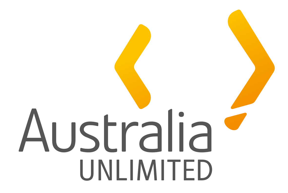 Australia Austrade nation destination reputation arrows Boomerang logo OZ Unlimited tourism business infrastructure trade brand environment