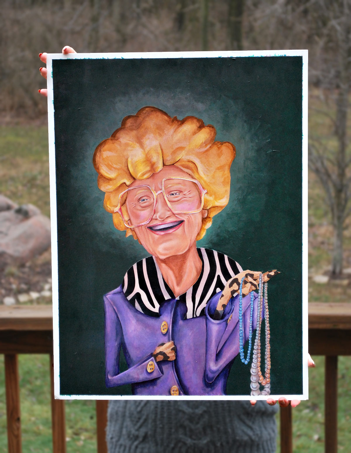 old woman man paint oil watercolor portrait caricature   color pencil color SCAD illustrious graphite madethis colossal