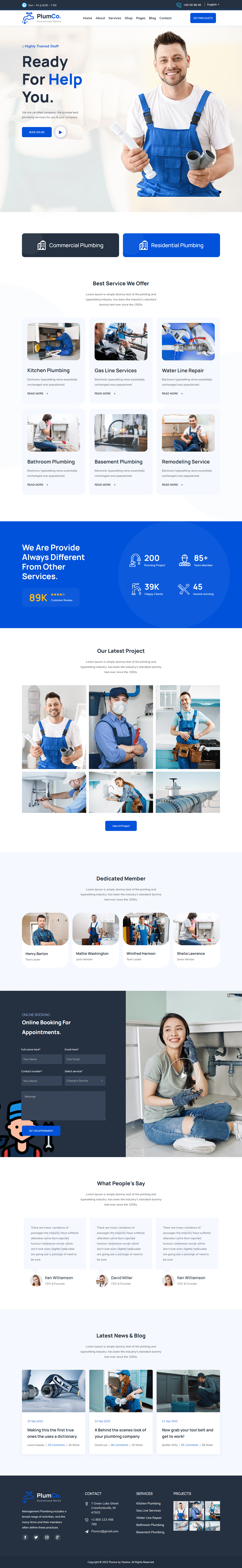 Logo Design plumber plumber service Plumbing UI/UX ux Webdesign Website Website Design websitedesign