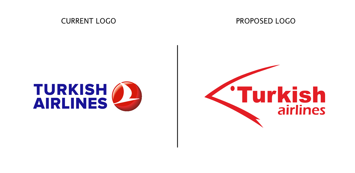 rebranding branding  turkish Airlines logo redesign logorype proposed logo Corporate Identity Turkey