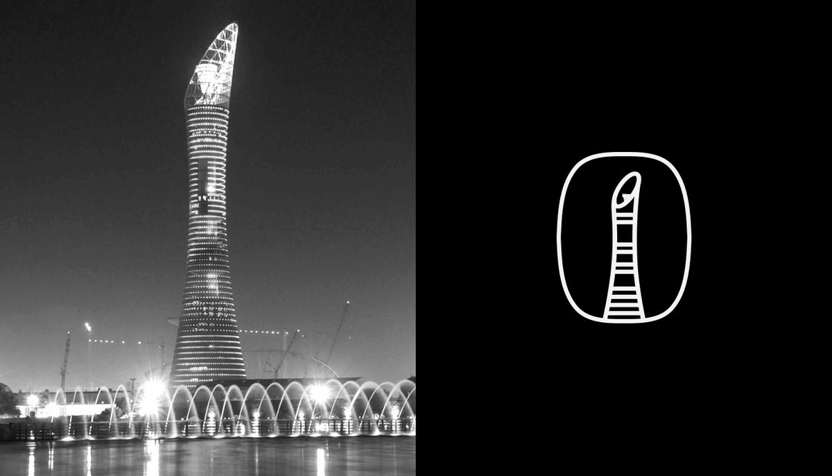 Landmarks Saudi Arabia alaa shalayel outline riyadh Saudi doha Qatar skyscrapers