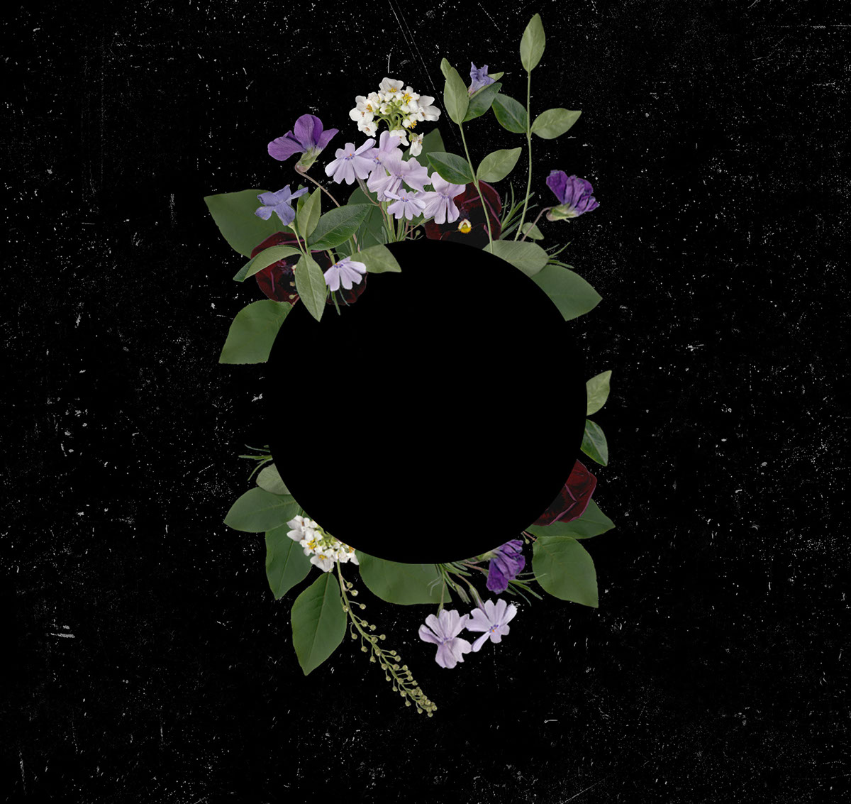 Flowers wreath floral collage
