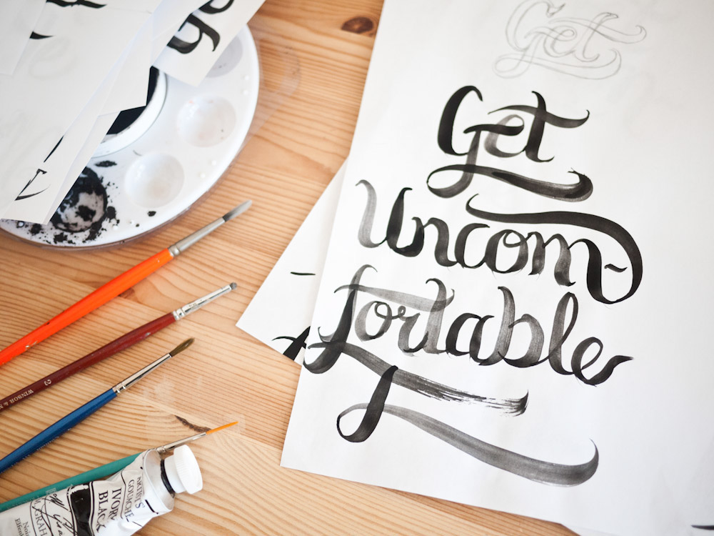 ugmonk get uncomfortable tshirt t-shirt Clothing apparel lettering HAND LETTERING behind the scenes process