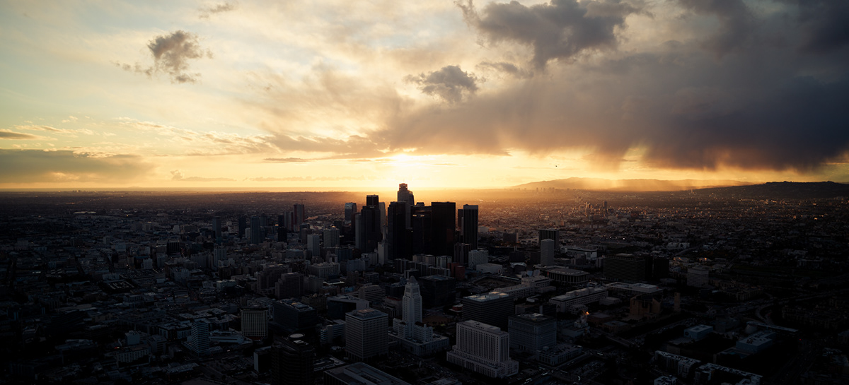 Los Angeles Aerial Photography Urban California sunset scenic Landscape skyscrapers Flying la