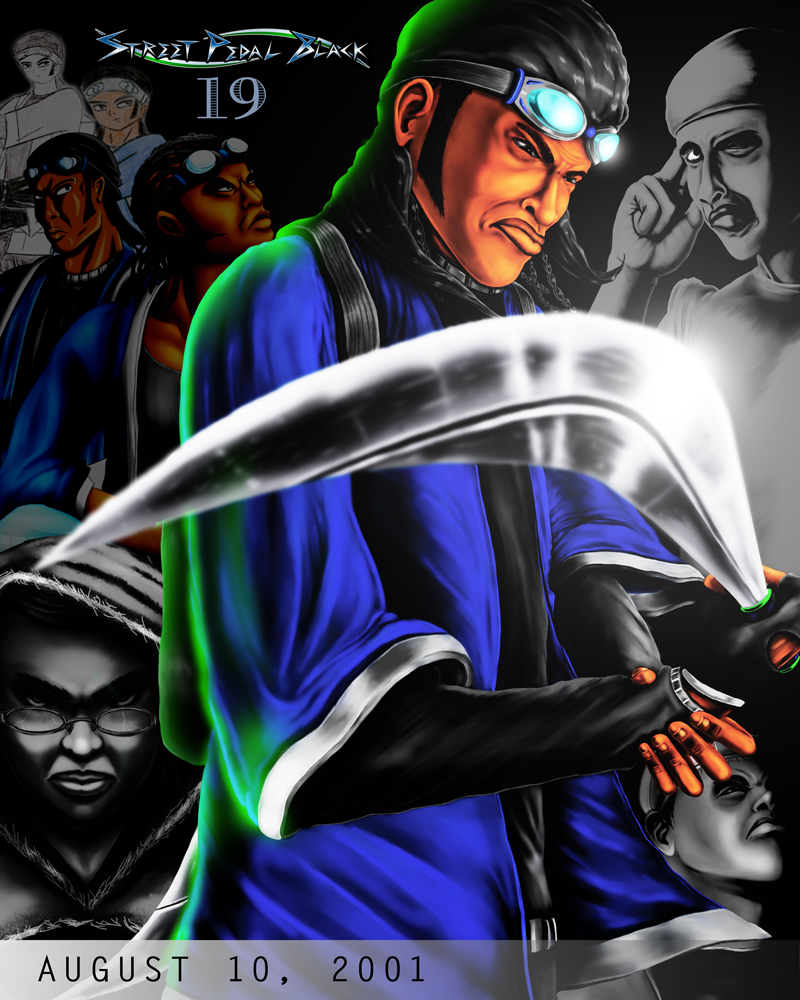 anniversary black superhero DeForrest Digital Art  ILLUSTRATION  Life Forever sci-fi Street Pedal Black Sword