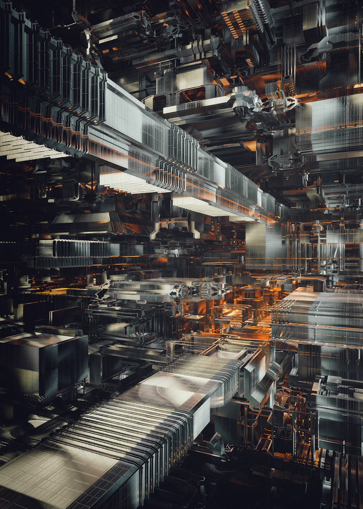 concept Scifi abstract environment city 3D structure