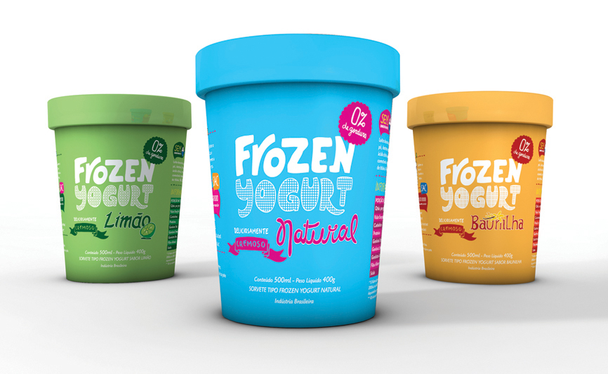 icecream frozen package lettering