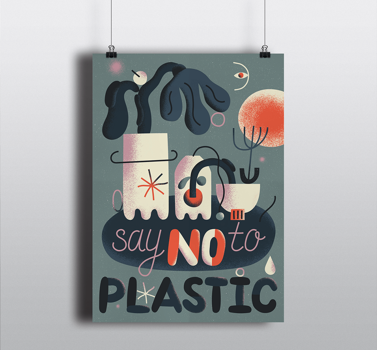 art Digital Art  eco bag Ecology ILLUSTRATION  Illustrator plastic poster Poster Design zero waste