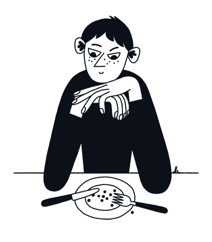 b&w blackandwhite characterdesign eat editorial Food  gosiaherba ILLUSTRATION  simple