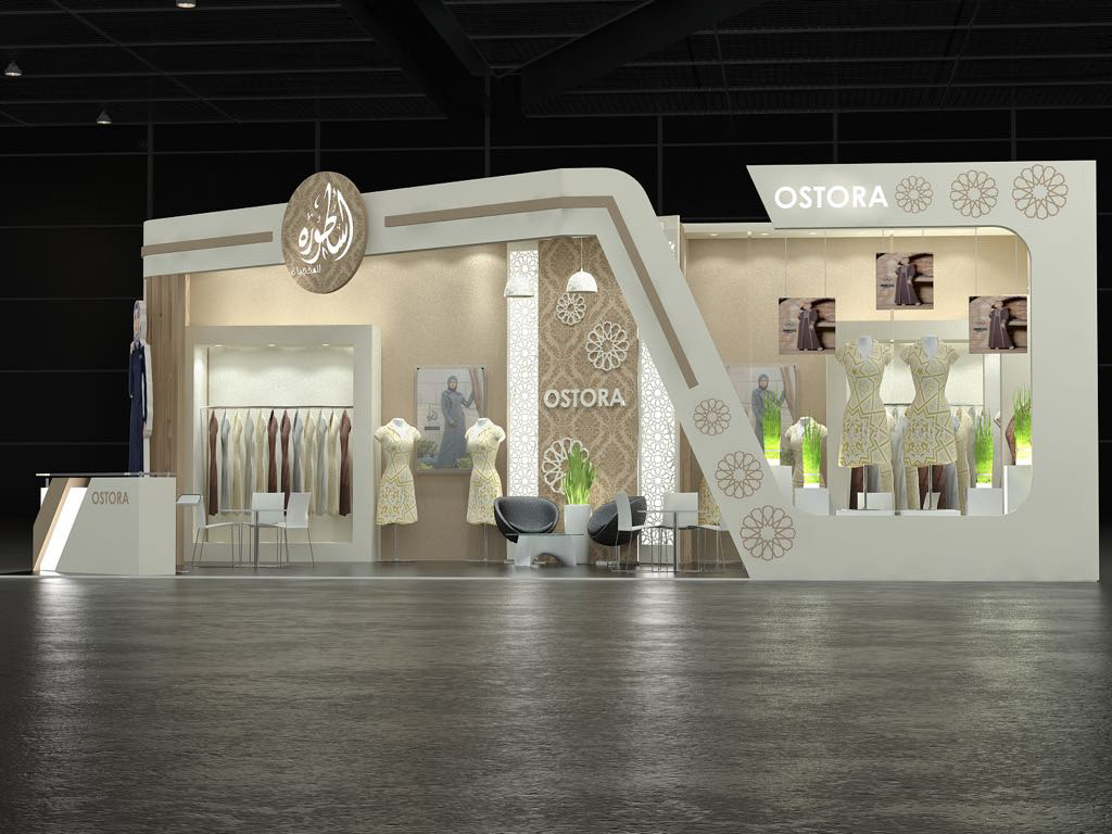 3D approved architecture booth egypt Exhibition  Fashion  Render Stand vray