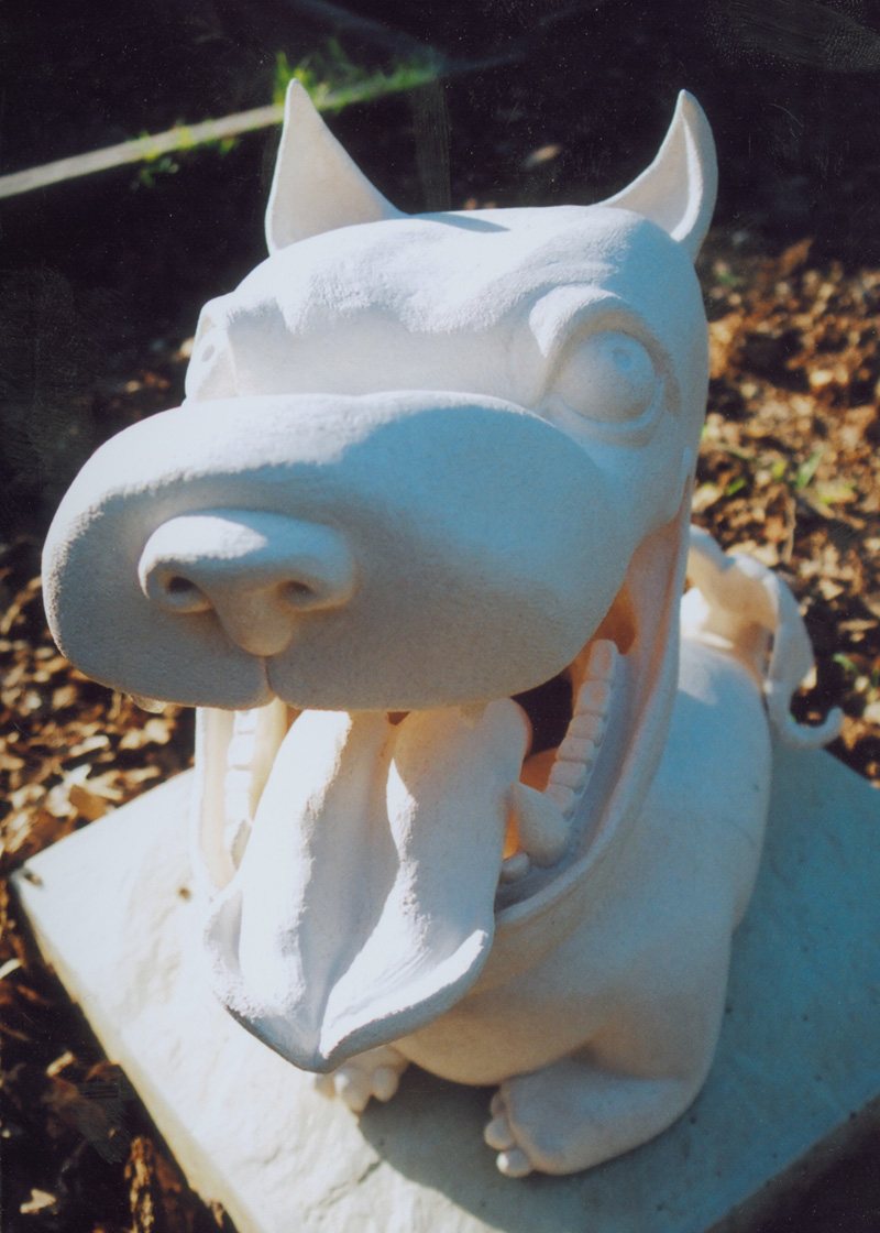 dog fish canine mermaid fountain pond sculpture Outdoor Sculpture slobber