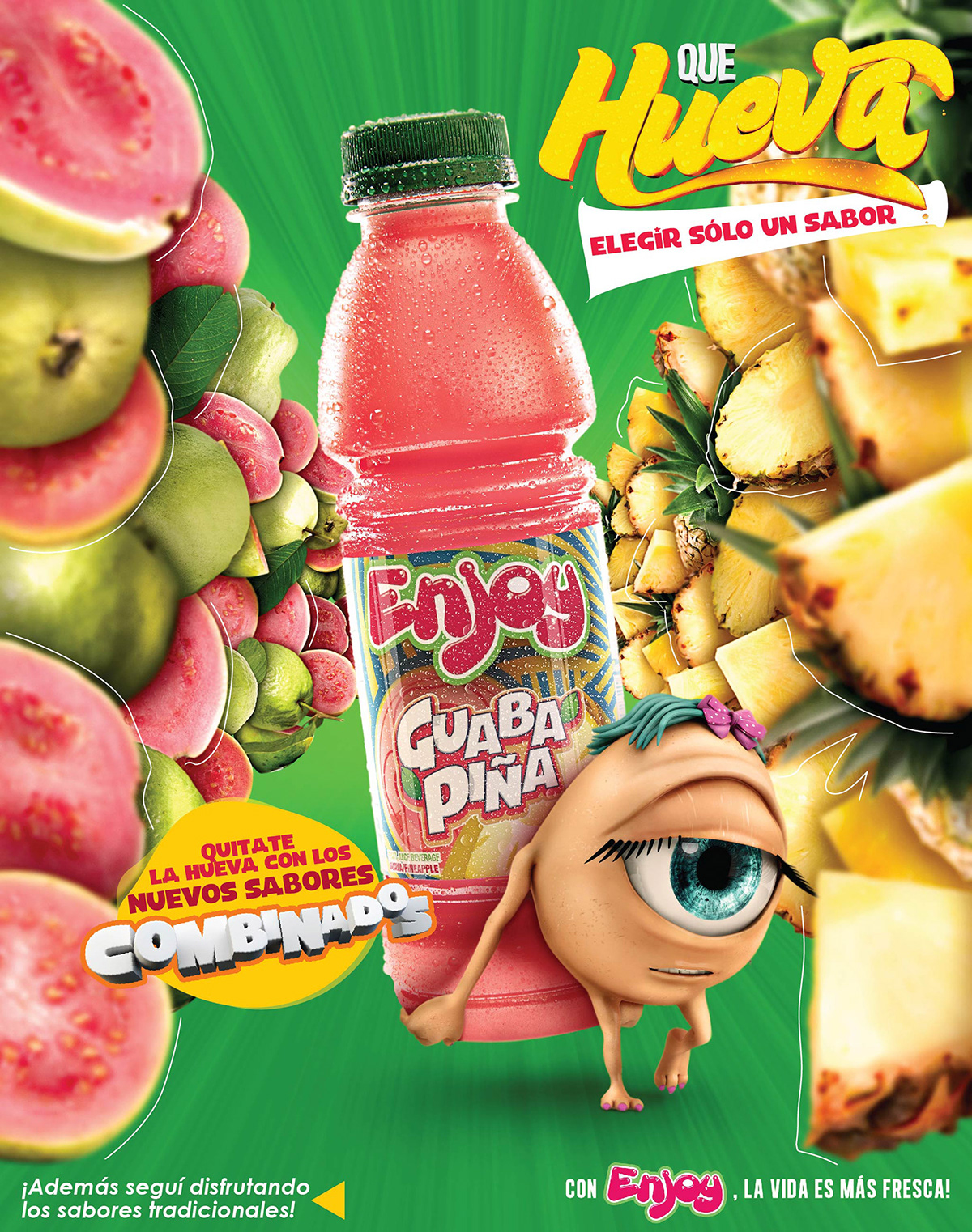 enjoy juice fruits Blends Young Hueva Pineapple PassioFruit strawberry orange guava kiwi