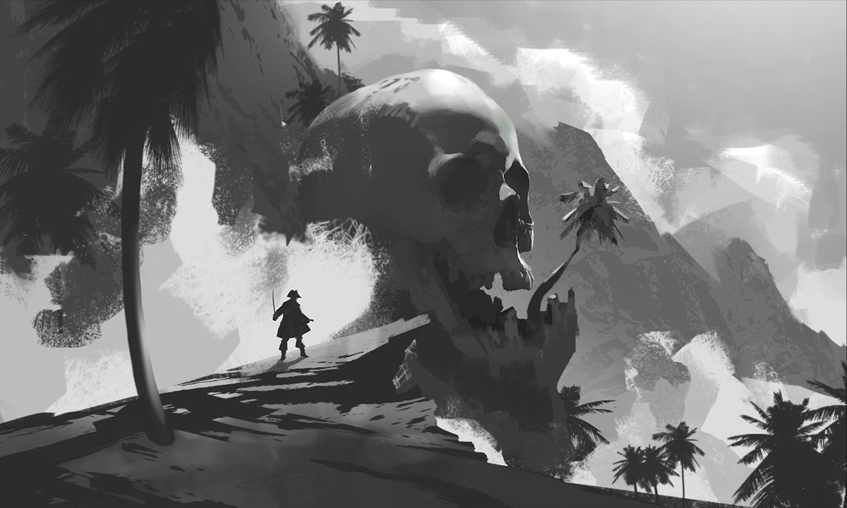 black flag Digital Painting Tutorial pirate skull pirates skulls tutorial video