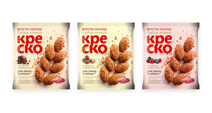 Kresko crispy AVK ukraine ukrainian milk branding