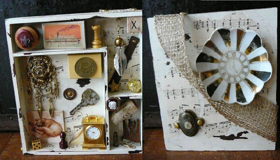 Found objects Assemblage collage art vintage