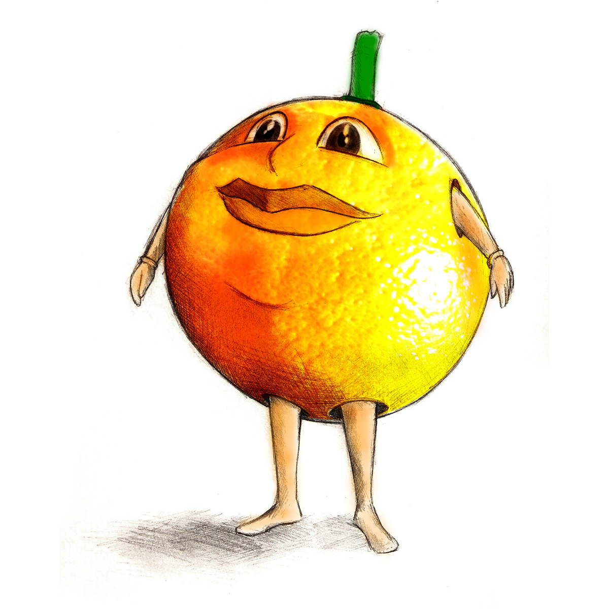 design sketching fruits friendly faces  Mascot
