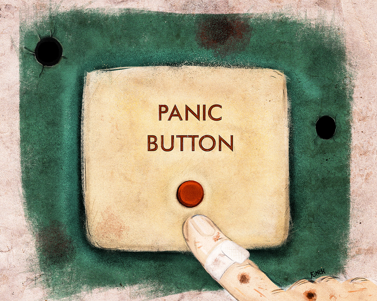 panic button action blood War shoot fear psicologies