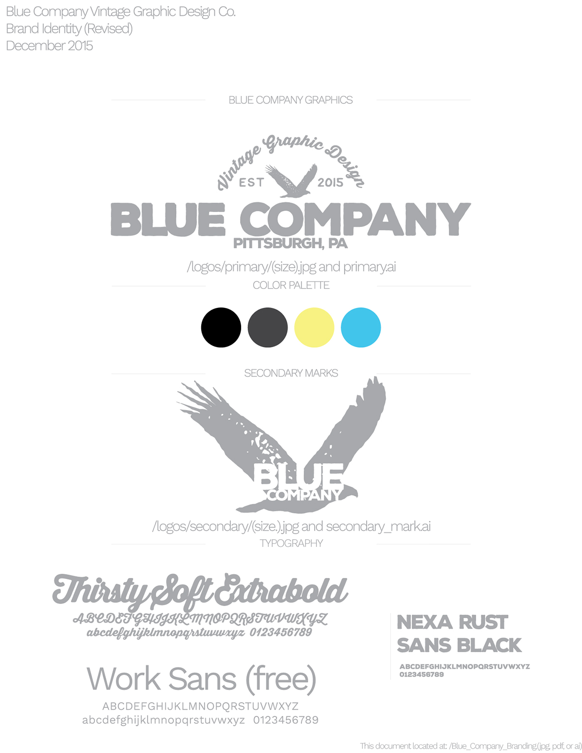 graphic design blue company vintage Co. co Aiden Patrick bluecompanygraphics.com identity Pittsburgh PA Hipster