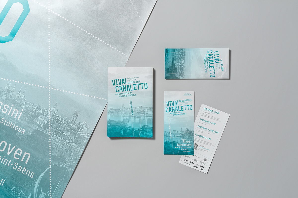 identity visual identity poster Landscape blue Music Festival cyan grey lines old painting