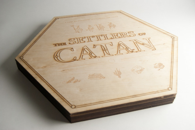 board game product engraved wood design catan