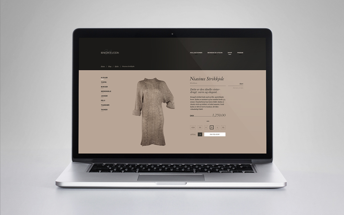 fashion design danish designer fashion label e-commerce webshop Website site Webdesign digital Responsive tablet smartphone