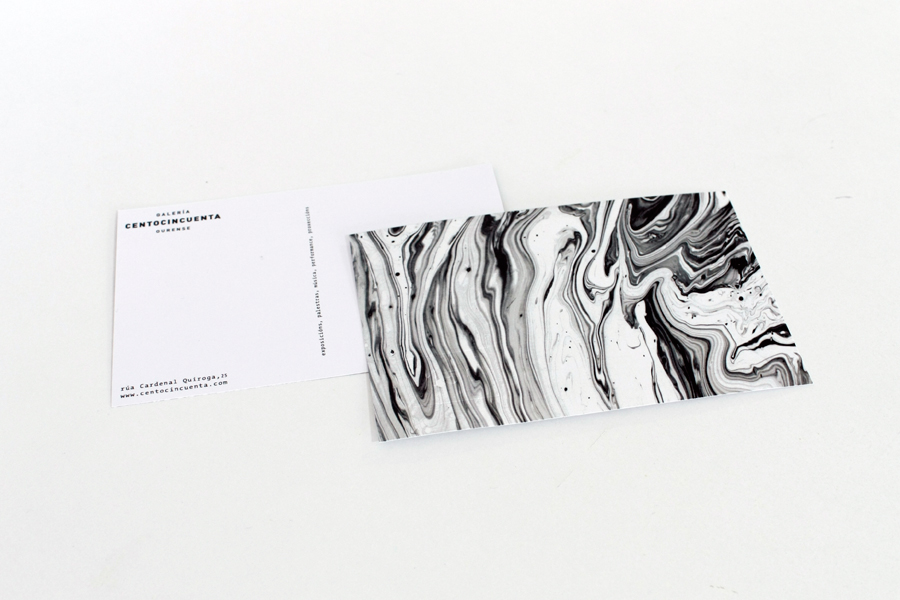 centocincuenta art gallery galeria arte editorial catalogo textura logo black marbling Marble texture fanzine minimal