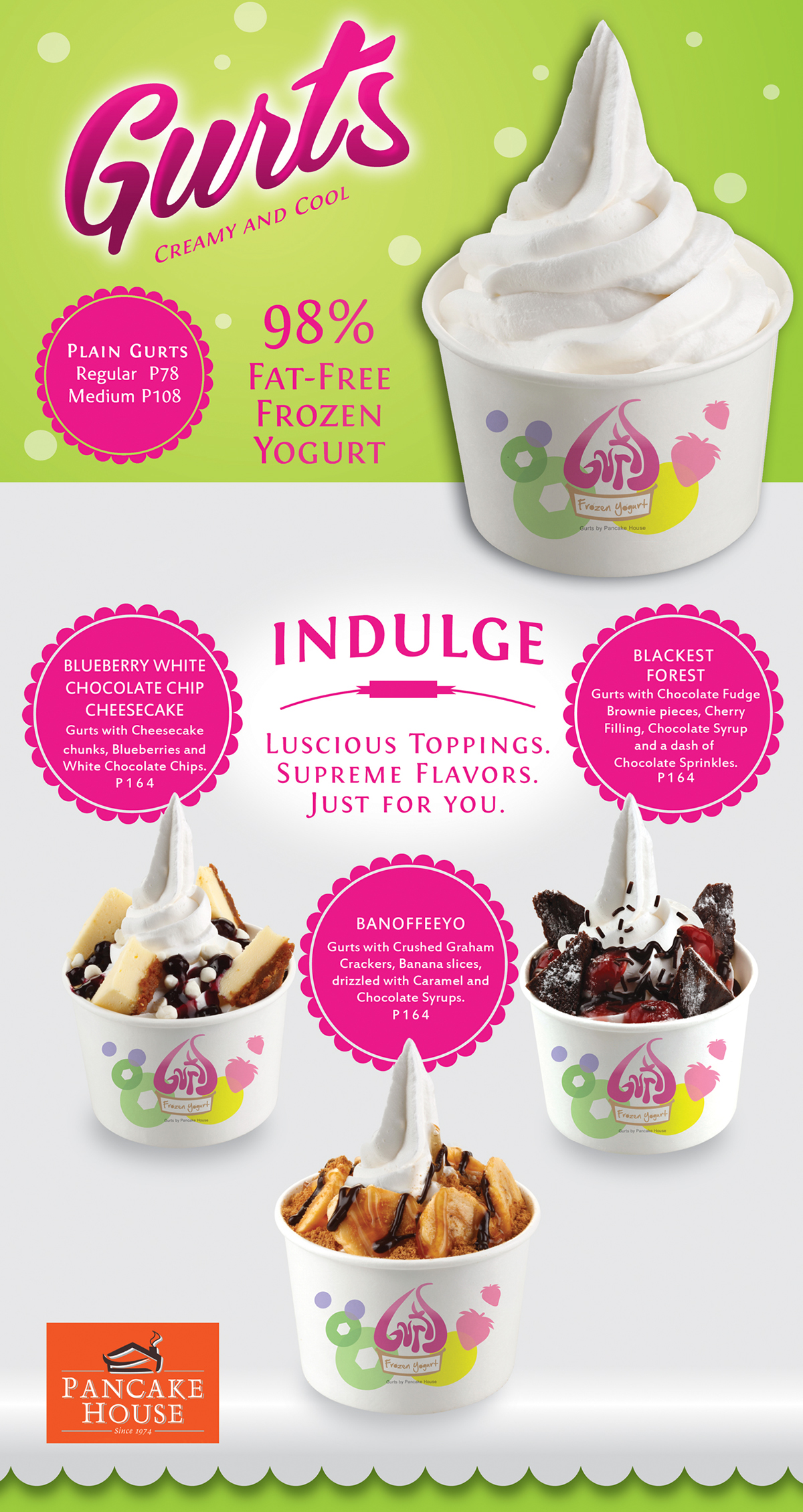 menuboard desserts layoutdesign modern minimalist Yogurts