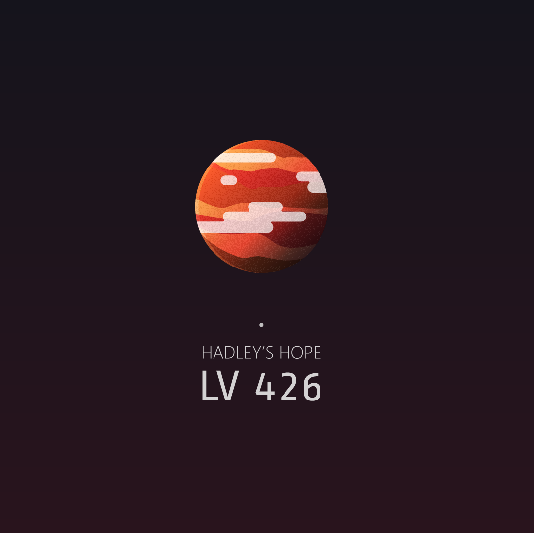 alien vector LV426 sci-fi ILLUSTRATION  gradient orange planet