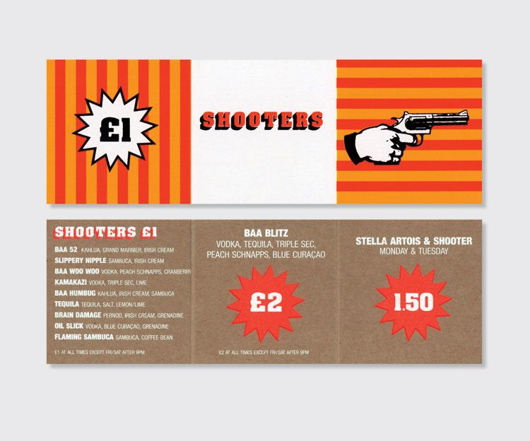 guns western drinks menu