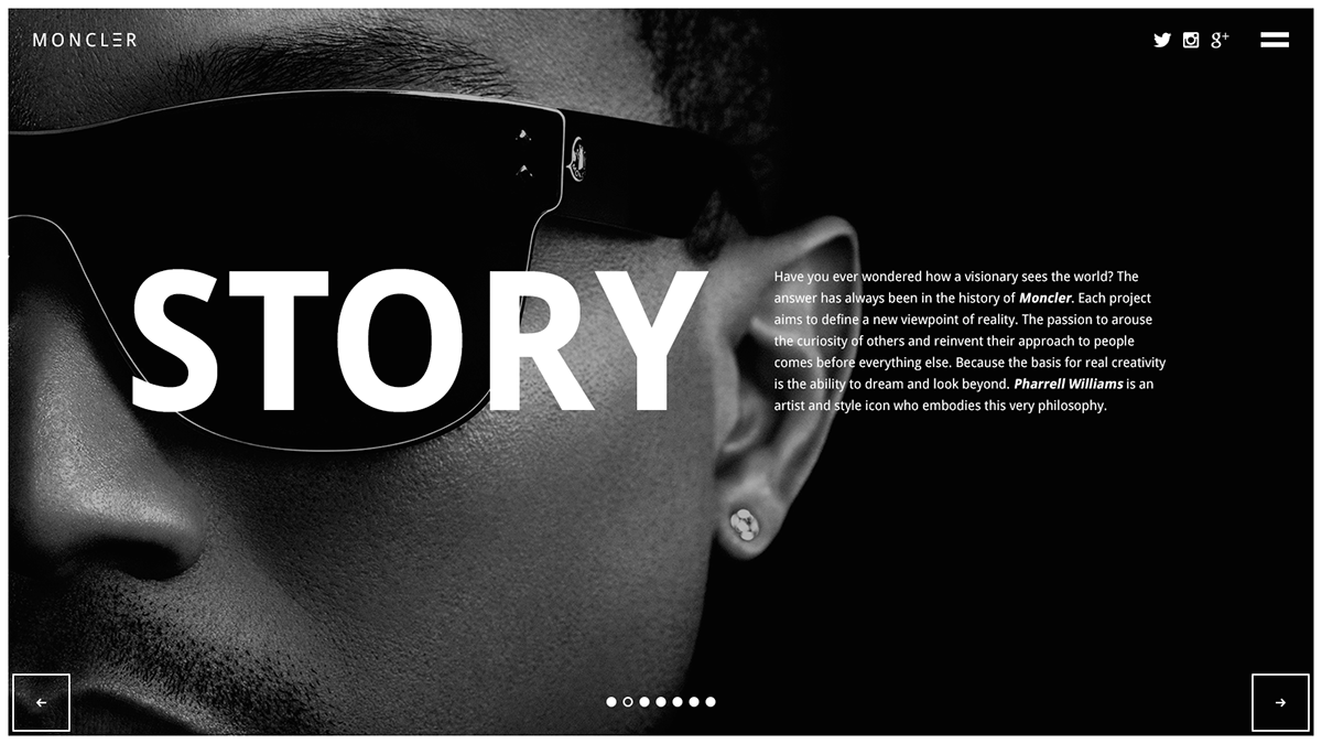 pharrell williams black White application dark app Web Interface moncler Sunglasses