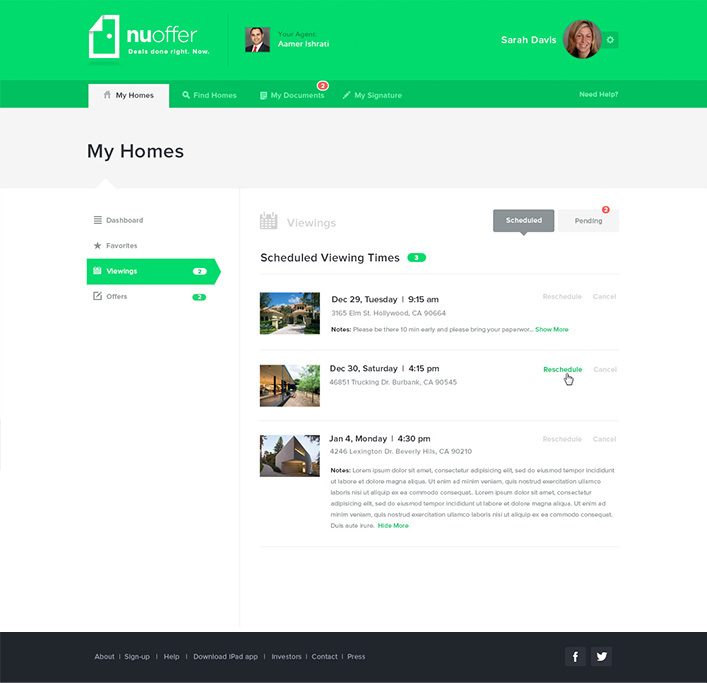 design direction ux UI admin real estate