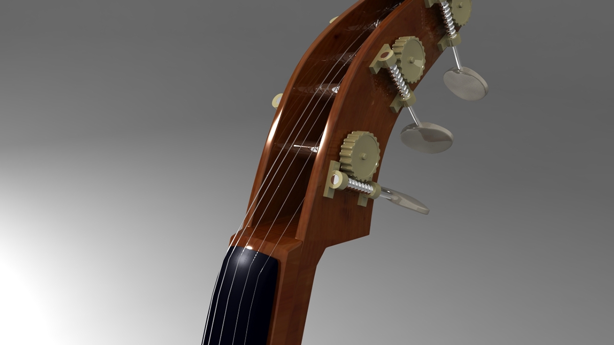 Double Bass modeling 3D model instrument