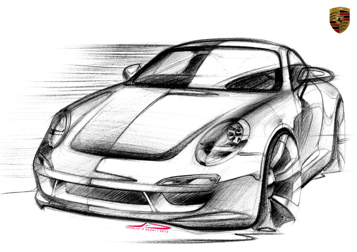 janmejay desai sketch Porsche transportation car design automotive   ied