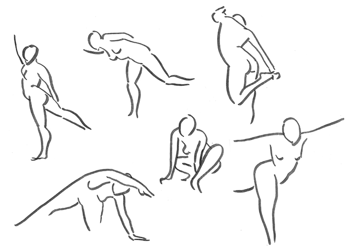 model anatomy pencil Marker line stroke fast Poses female male body sketch study