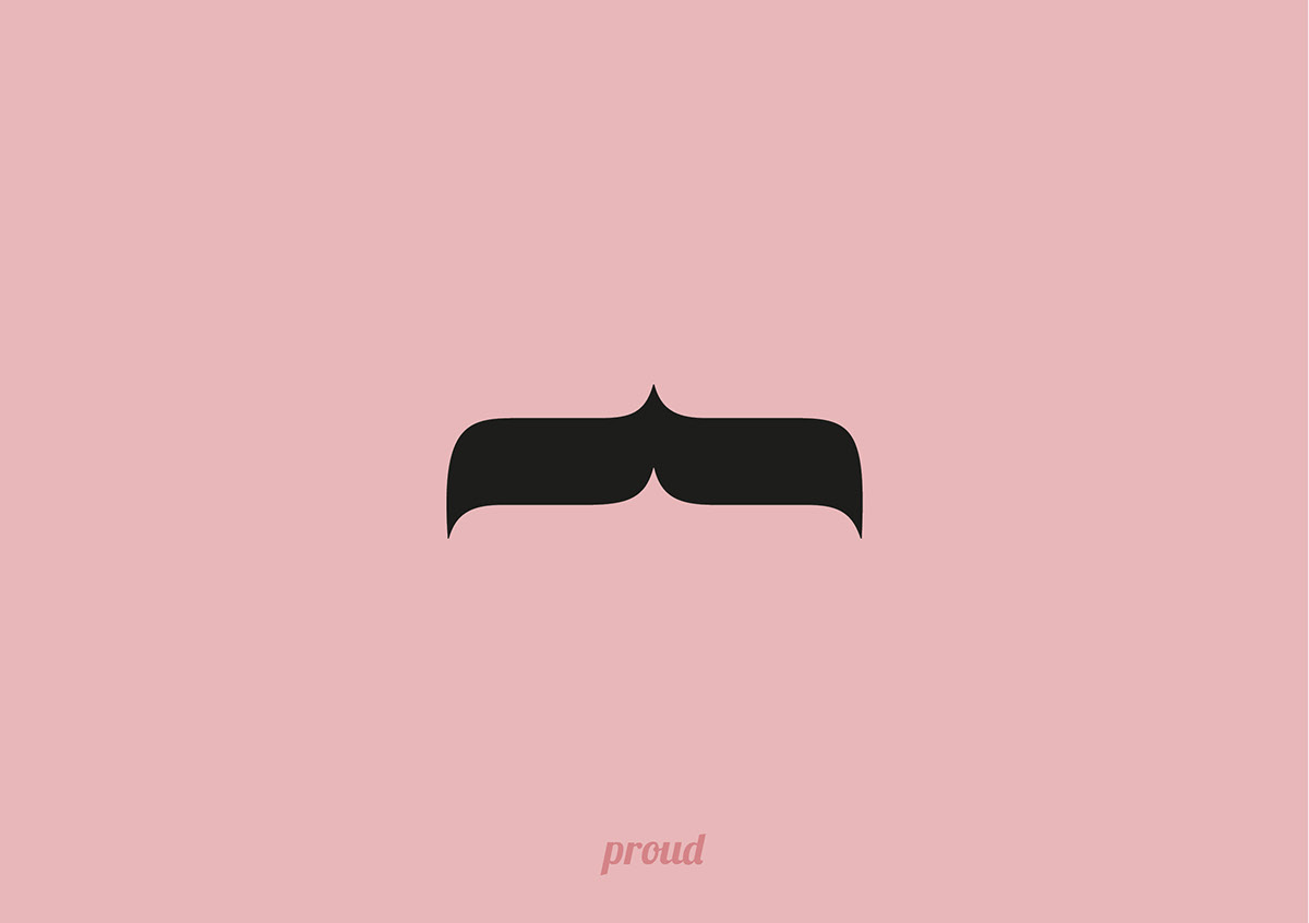 moustache brace black minimal Innovative man graphic design happy depressed proud Icon face Original