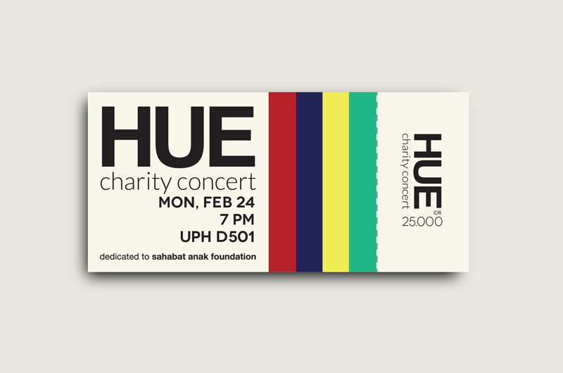 hue Music Concert charity Event poster ticket advertisement Perforation grid minimalist design simple konser Musik indonesia