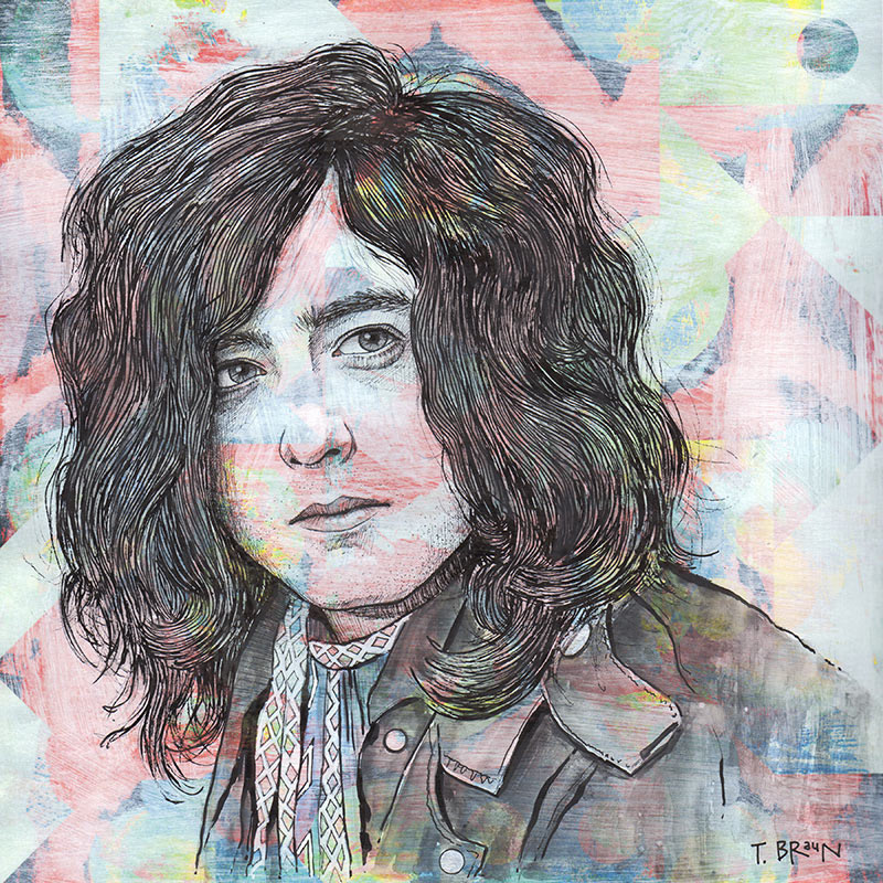 Led Zeppelin robert plant Jimmy Page John Paul Jones john bonham rock n roll music portrait art guitar